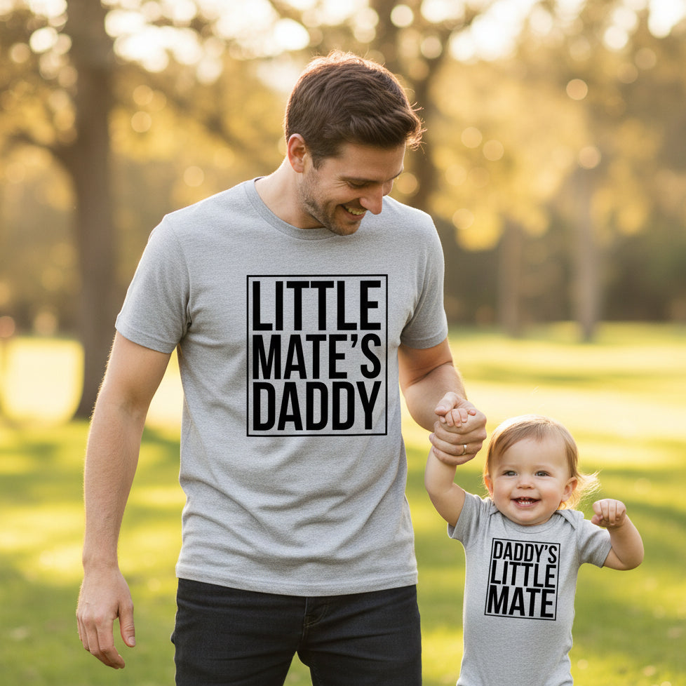 Little Mate's Daddy, Daddy's Little Mate Matching Father's Day T-Shirts, Father And Son Matching Shirts, First 1st Father's Day Gift, Gift