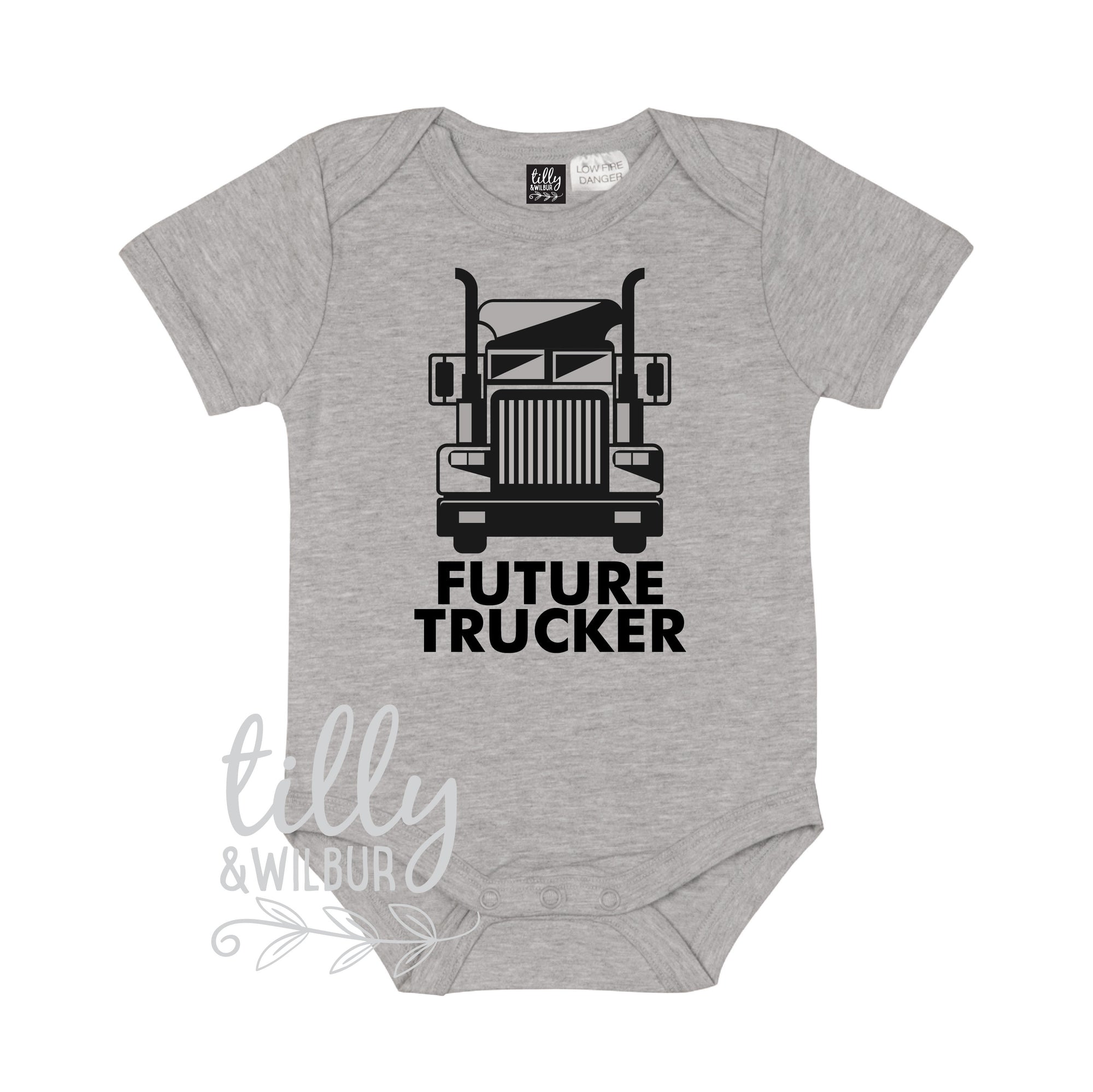 Future Trucker Kenworth Truck Pregnancy Announcement Baby Bodysuit