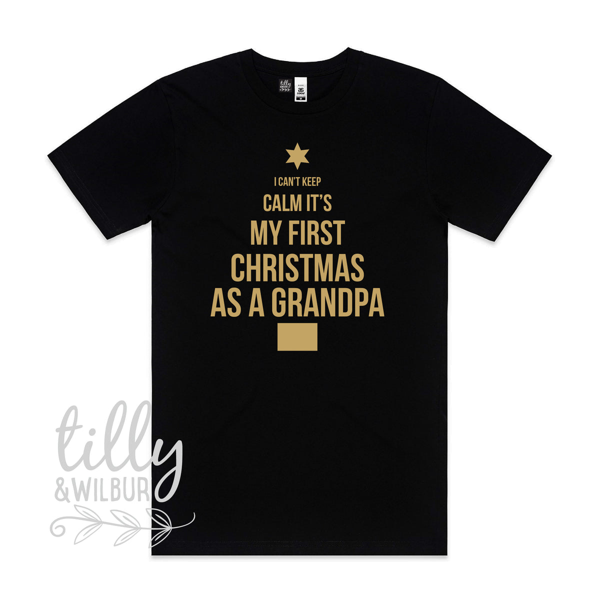 I Can&amp;#39;t Keep Calm It&amp;#39;s My First Christmas As A Grandpa, Xmas Gift For New Grandpa, New Grandparent Christmas Gift, Grandpa T-Shirt, Gramps