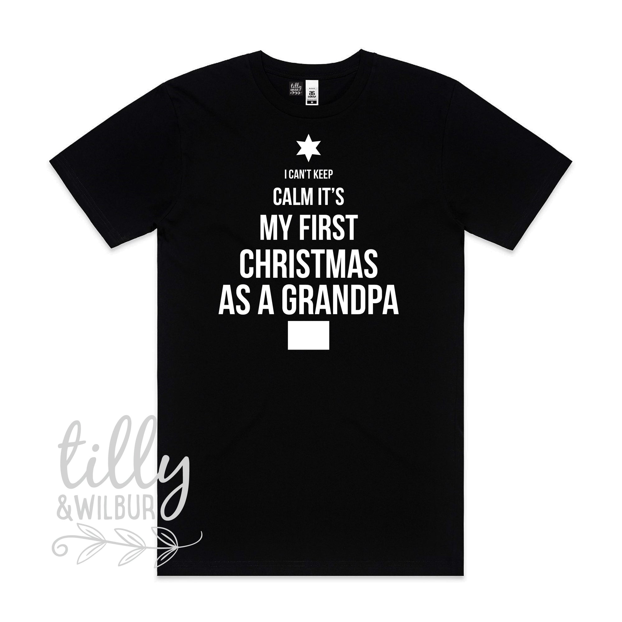 I Can&#39;t Keep Calm It&#39;s My First Christmas As A Grandpa, Xmas Gift For New Grandpa, New Grandparent Christmas Gift, Grandpa T-Shirt, Gramps