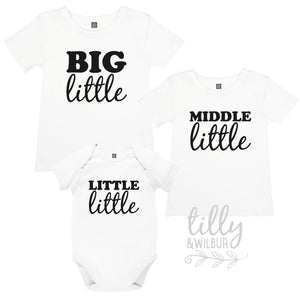 Big Little, Middle Little, Little Little Matching Set For Siblings Or Cousins, Matching Family T-Shirts, Matching Brother T-Shirts