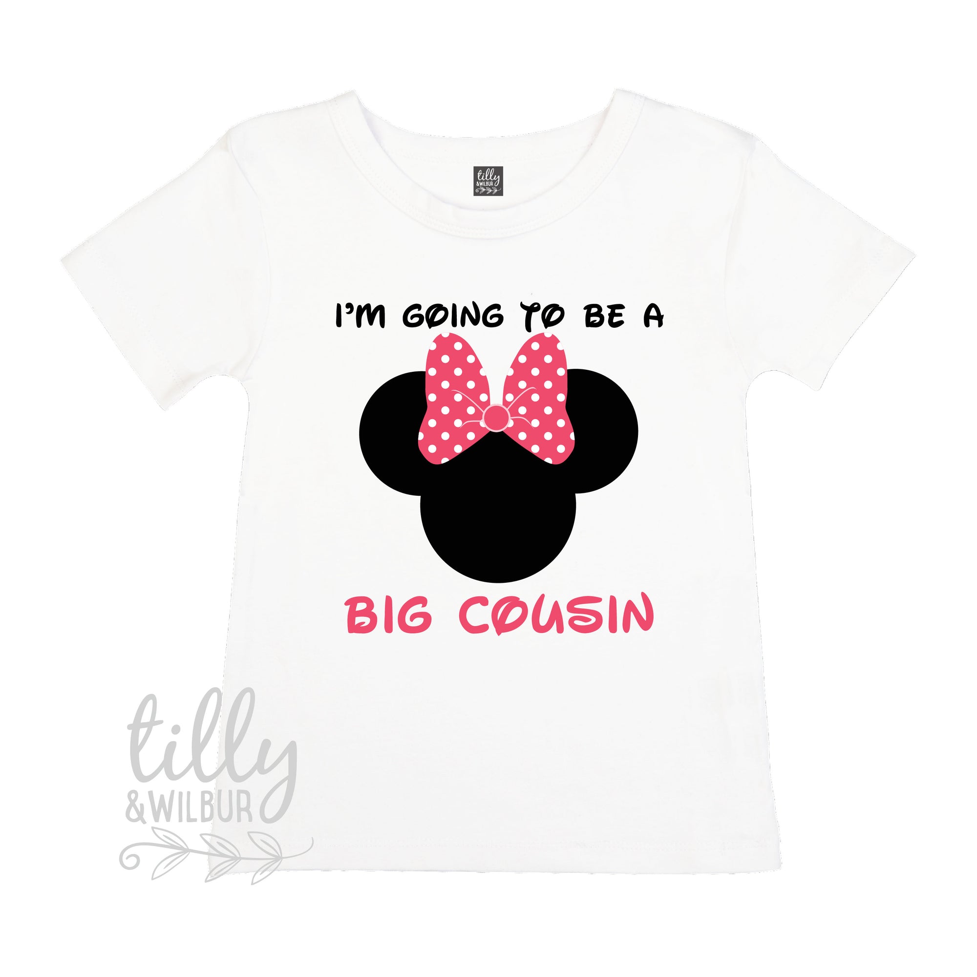 I&#39;m Going To Be A Big Cousin T-Shirt For Girls, Pregnancy Announcement T-Shirt, Big Cousin Shirt,Minnie Mouse Big Cousin T-Shirt, Big Cousin