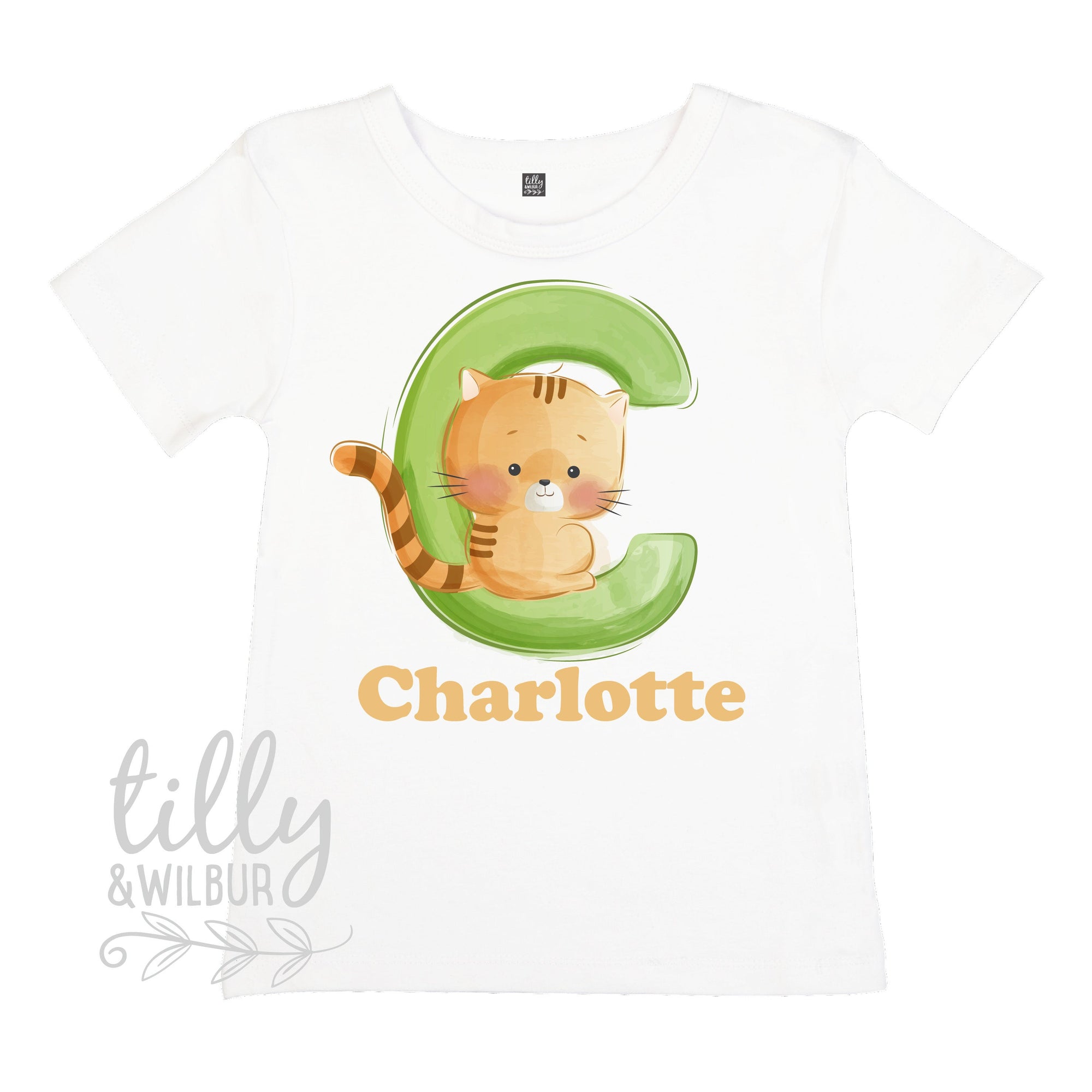 C Is For Cat Personalised T-Shirt For Girls, Personalised Gift For Girls, Personalised T-Shirt, Personalised Birthday Gift, Girls Tee