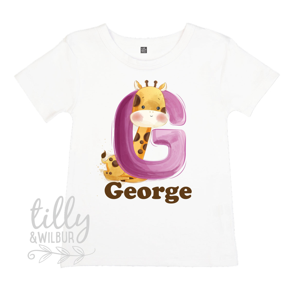 G Is For Giraffe Personalised T-Shirt For Boys, Personalised Gift For Boys, Personalised T-Shirt, Personalised Birthday Gift, Boys T-Shirt