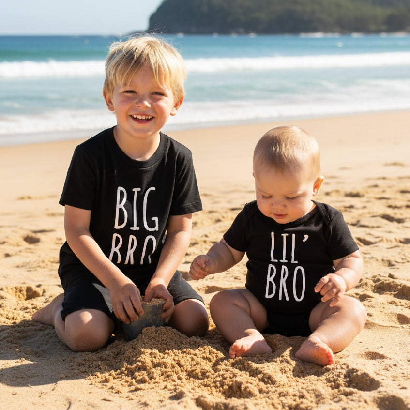 Big Bro Lil' Bro Set, Brother Set, Sibling Set, Brother Gift, Pregnancy Announcement, Newborn Gift, Photo Prop, Big Brother Little Brother