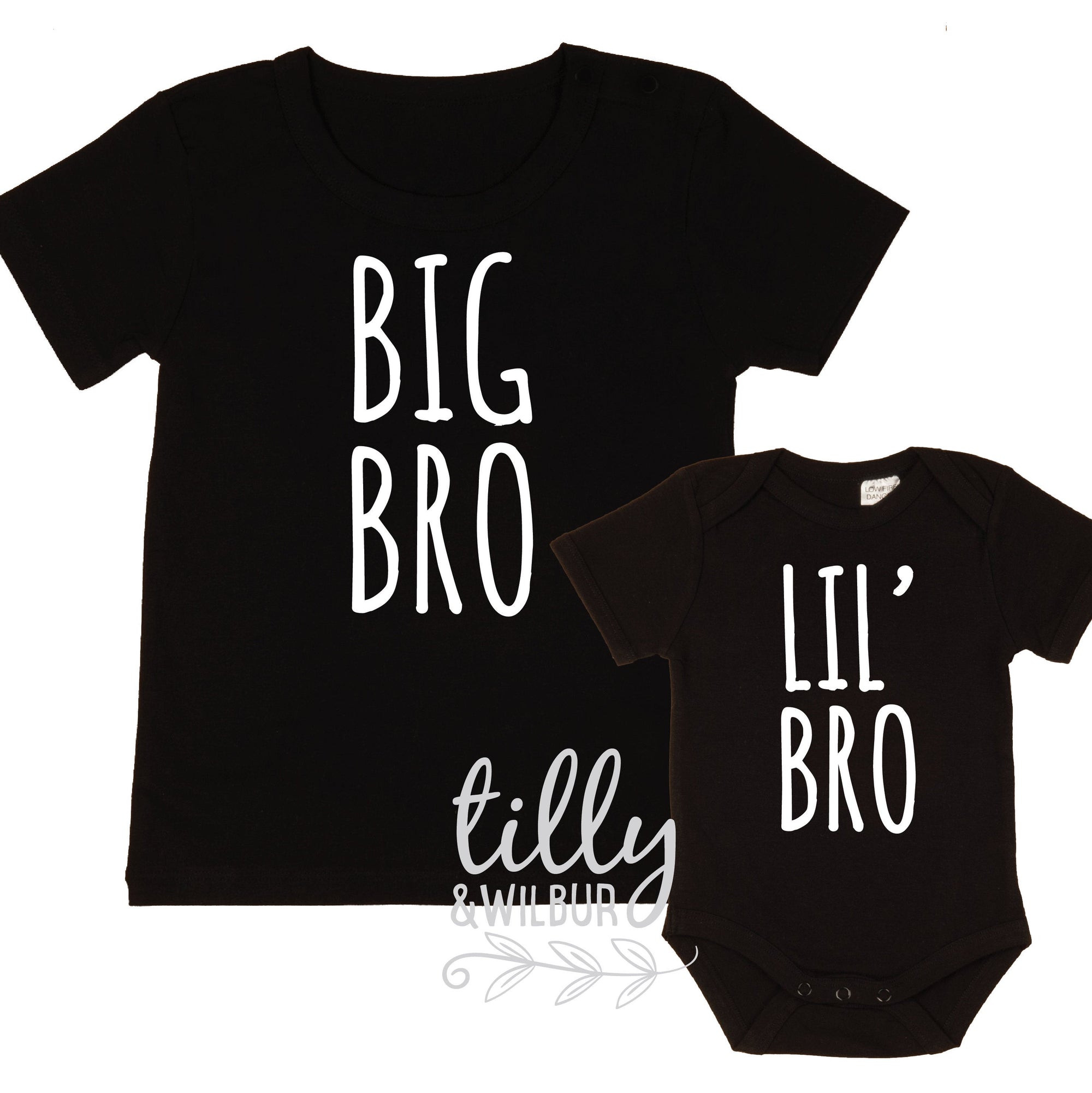 Big Bro Lil&#39; Bro Set, Brother Set, Sibling Set, Brother Gift, Pregnancy Announcement, Newborn Gift, Photo Prop, Big Brother Little Brother