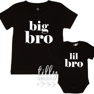 Big Bro Lil&#39; Bro Set, Brother Set, Sibling Set, Brother Gift, Pregnancy Announcement, Newborn Gift, Photo Prop, Big Brother Little Brother