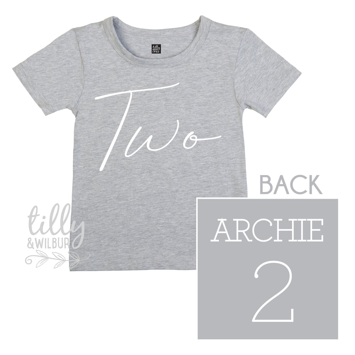 Two Personalised Boys 2nd Birthday T-Shirt, 2nd Birthday Gift, 2 Today Birthday Tee, Name And Number 2 On Back Of Shirt, Cake Smash Outfit,