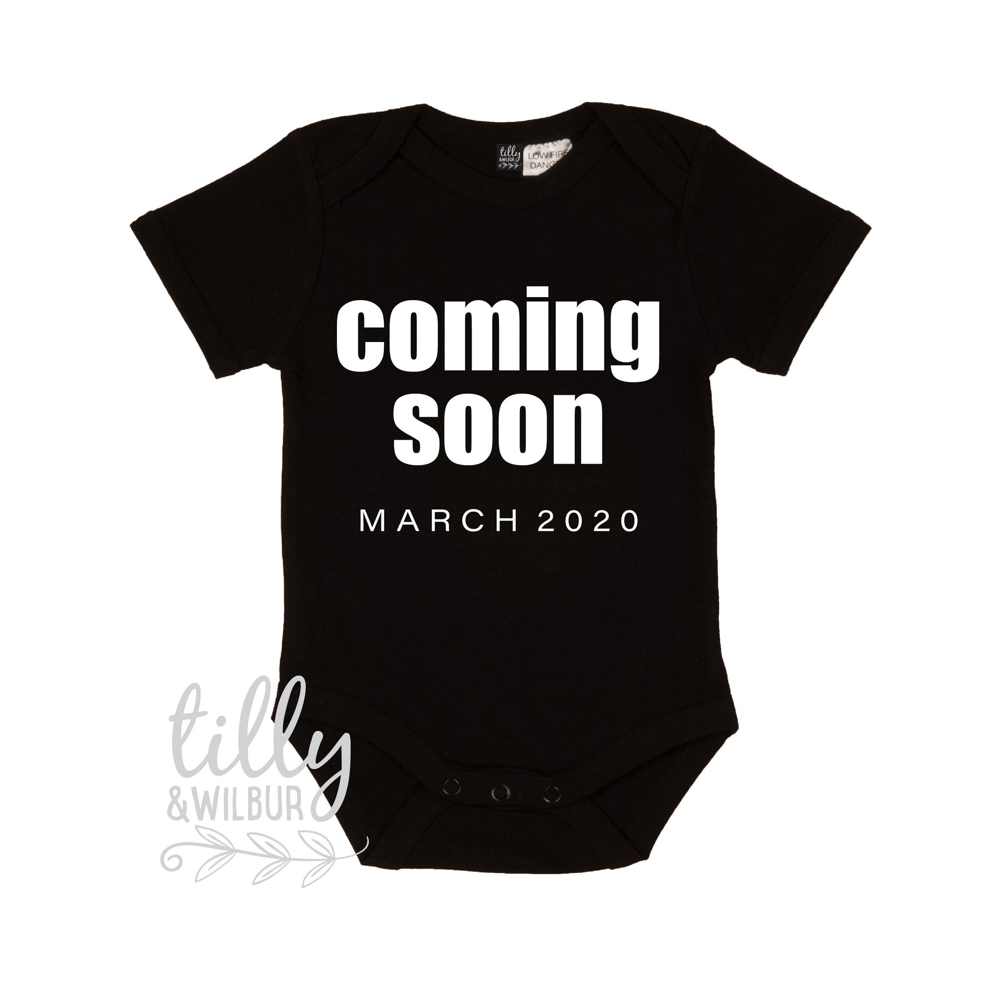 Coming Soon Pregnancy Announcement Baby Bodysuit, Coming Soon Bodysuit, Personalised Due Date Pregnancy Announcement Gift, Baby Shower Gift