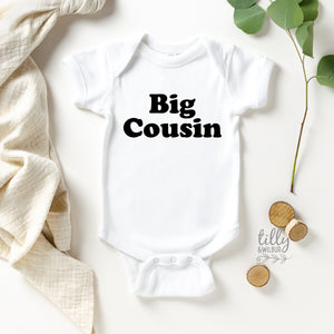 Big Cousin Baby Bodysuit, Pregnancy Announcement Bodysuit, Family Clothing, Newborn Gift, Promoted To Big Cousin, Cousin Announcement, Cuz