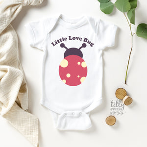 Little Love Bug Baby Bodysuit, Valentine&#39;s Day Bodysuit, First Valentines Day Gift, Little Valentine, Ladybug, Lady Beetle, Newborn Gift