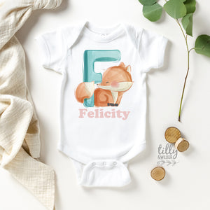 F Is For Fox Personalised Bodysuit For Girls, Personalised Newborn Gift For Baby Girl, Personalised New Baby Gift, New Baby Girl Gift