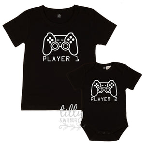 Player 1 Player 2 Player 3 Matching Set, Matching Family T-Shirts, Pregnancy Announcement, Big Brother Little Brother Set, Sibling Set Gift