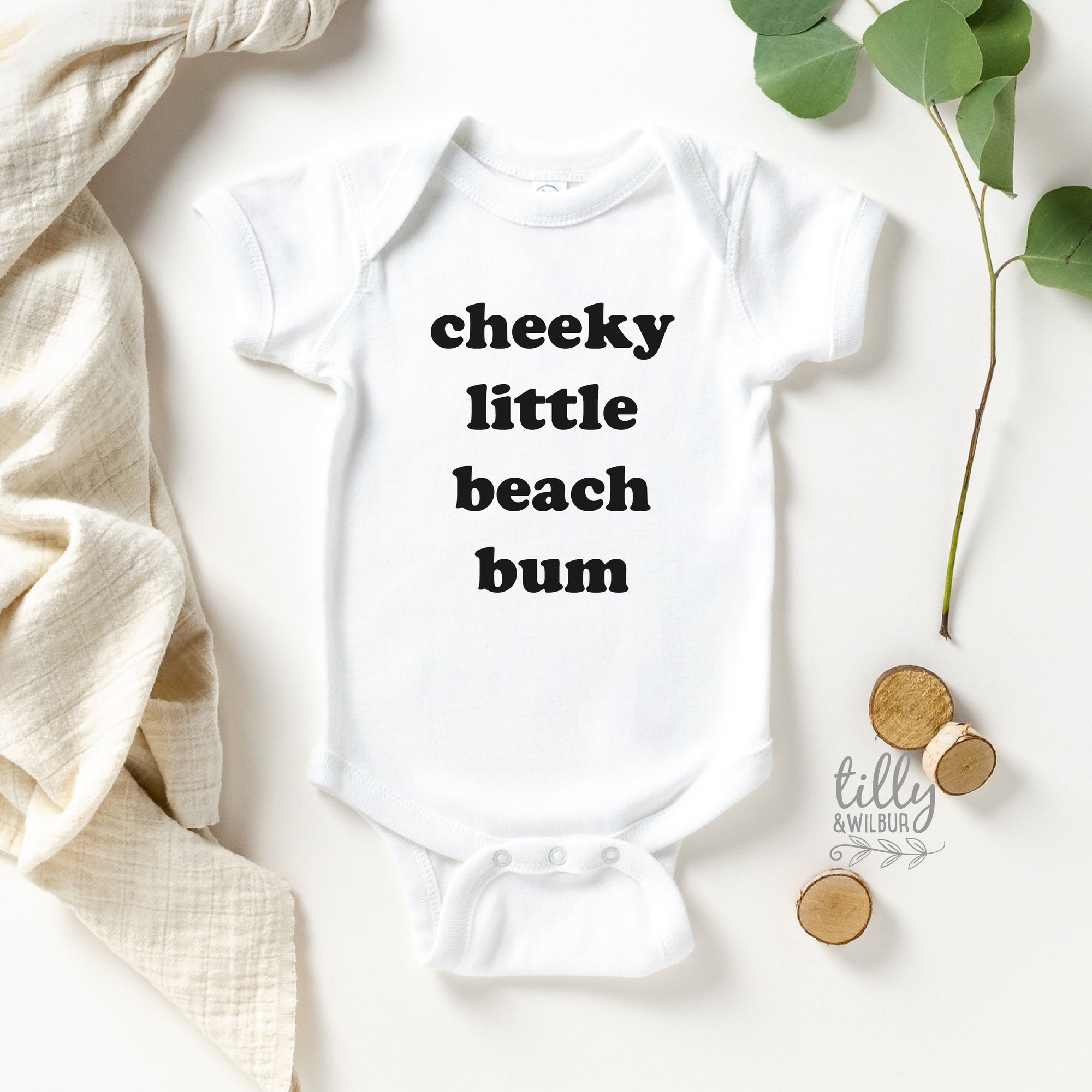 Cheeky Little Beach Bum Baby Bodysuit, Unisex Bodysuit, Beach Bum Baby Gift, Baby Shower Gift, Newborn Gift, Summer Holiday Baby Gift, Vacay