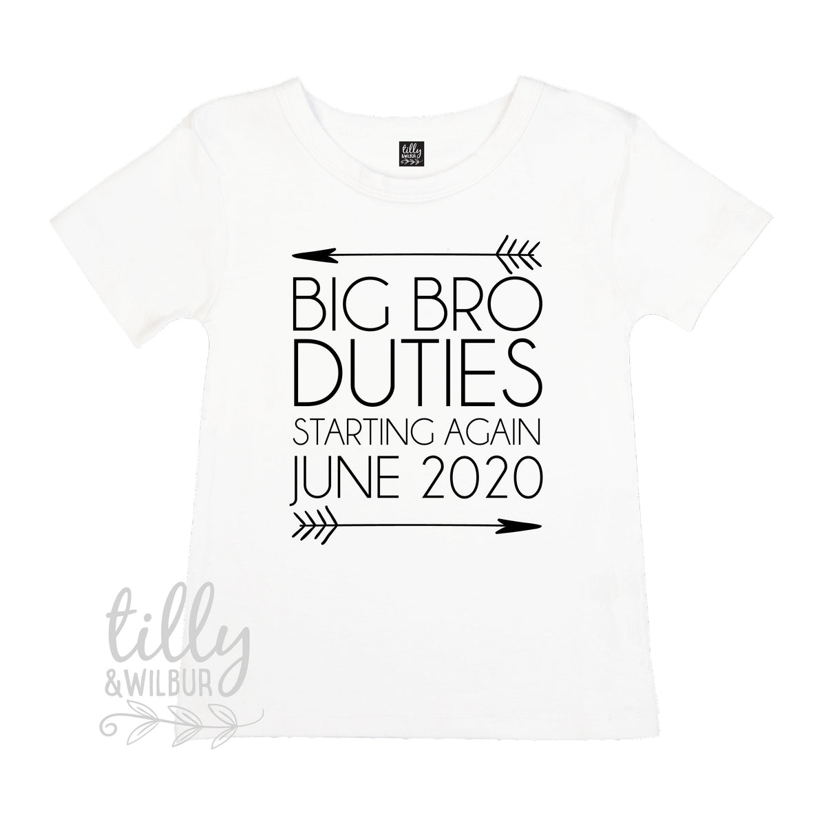 Personalised Big Brother Duties Pregnancy Announcement T-Shirt For Boys, Big Brother Duties Starting On Due Date, Pregnancy Announcements