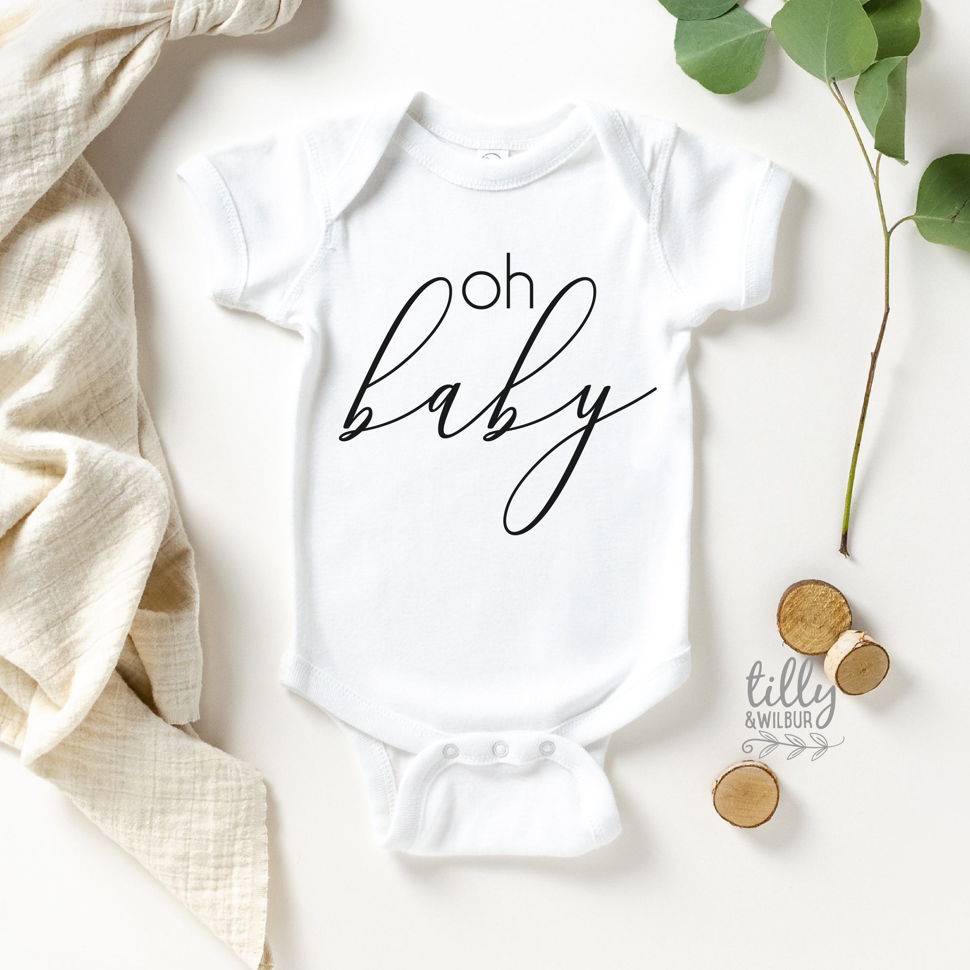 Oh Baby Pregnancy Announcement Bodysuit, Announcement Romper, Maternity Photo Prop, Baby Reveal, Baby Shower Gift, Newborn Baby Gift