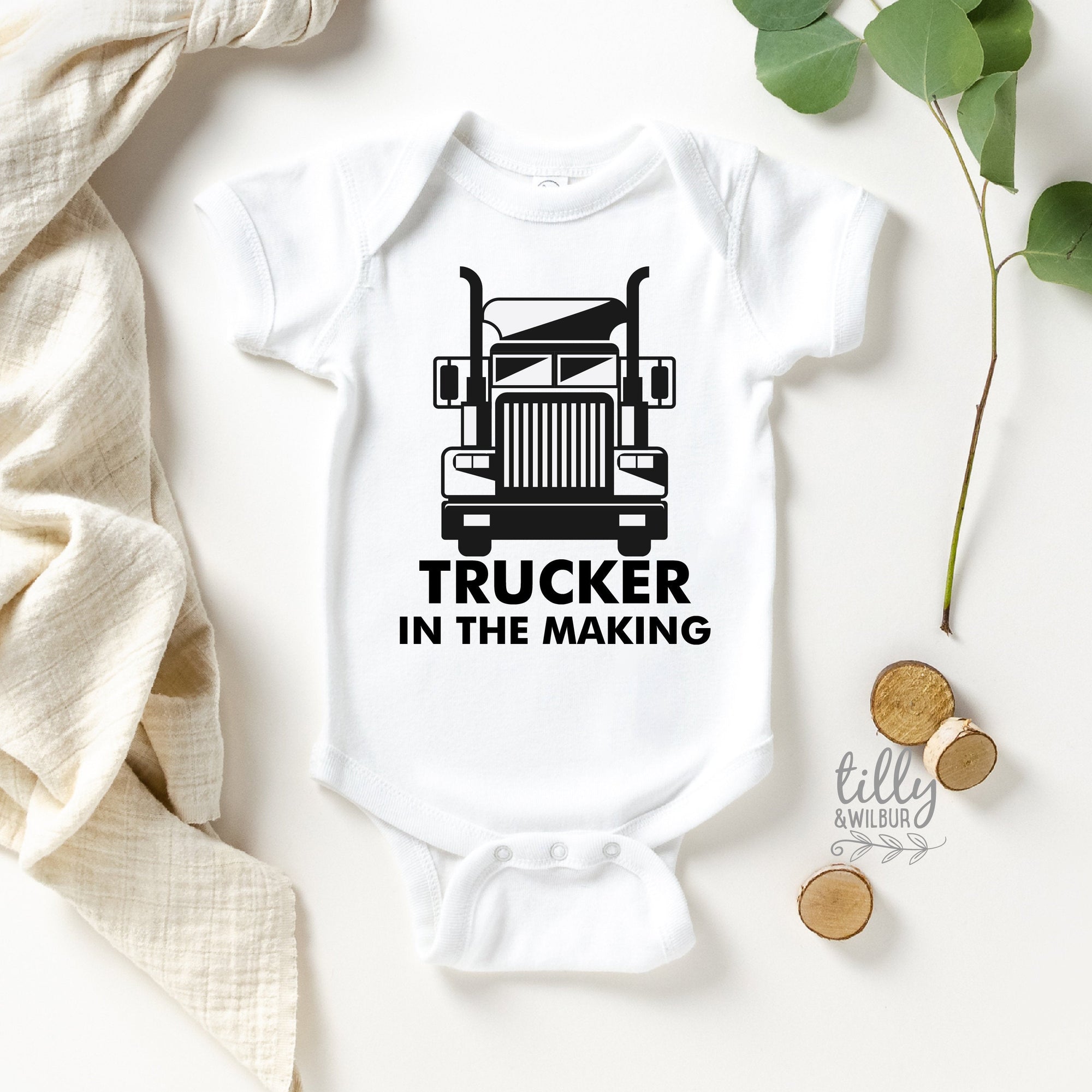 Trucker In The Making Kenworth Pregnancy Announcement Baby Bodysuit, New Baby Announcement, Baby Shower, Truck Gift, Daddy Is A Truck Driver