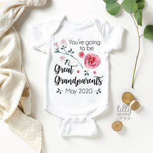 You&#39;re Going To Be Great Grandparents Pregnancy Announcement Baby Bodysuit, Grandparents Announcement, Personalised Great Grandparents Shirt