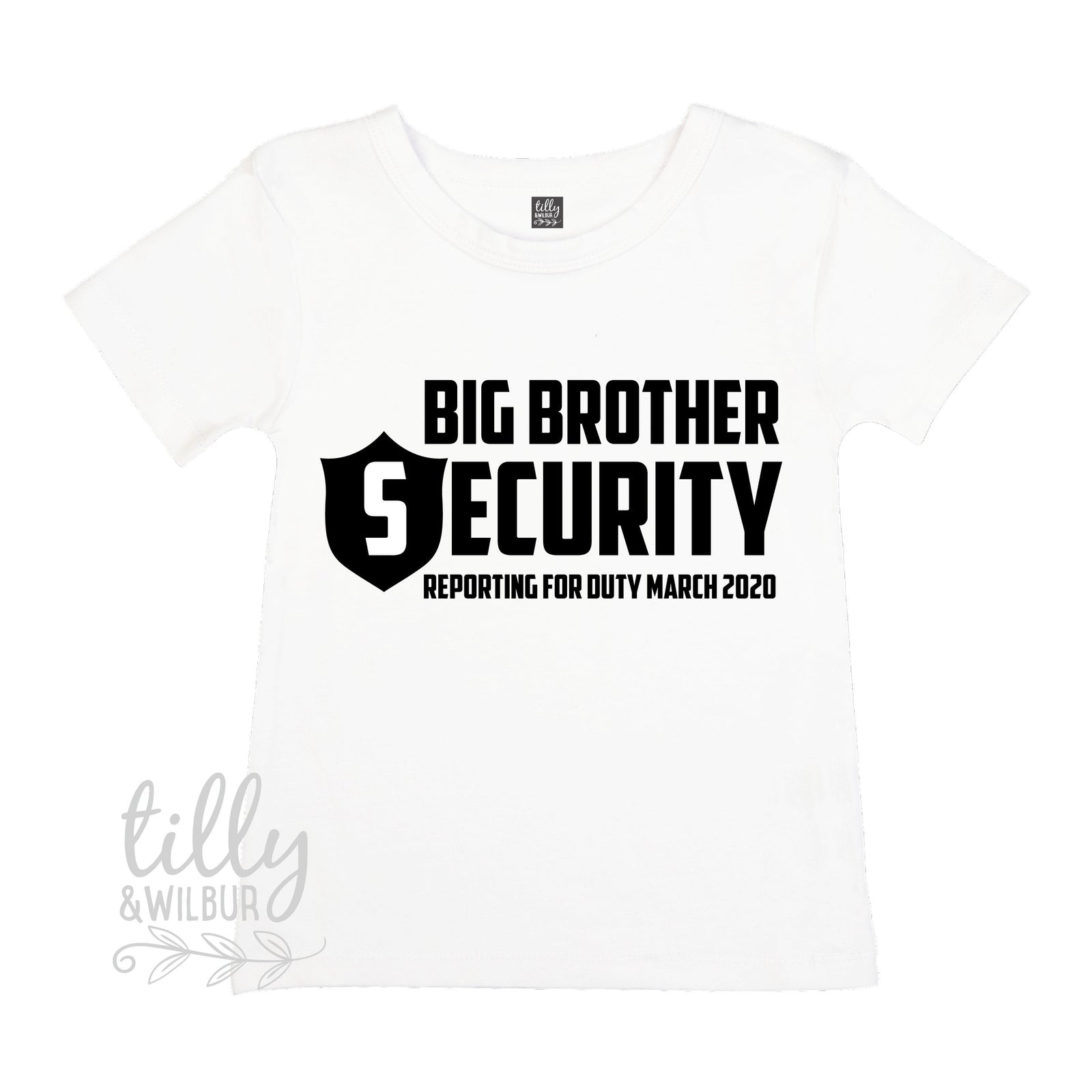 Big Brother Security Reporting For Duty, Personalised Date, Promoted To Big Brother, I'm Going To Be A Big Brother, Pregnancy Announcement