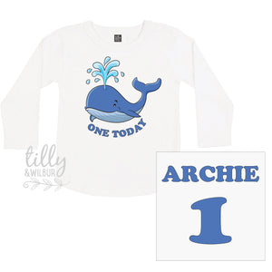1st Birthday Whale T-Shirt For Boys, Personalised 1st Birthday Gift, Whale Boys 1st Birthday T-Shirt, 1st Birthday Gift, Cake Smash, Ocean