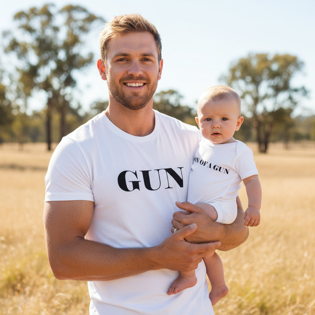 Gun Son Of A Gun Father Son Matching Shirts, Matching Dad And Baby, Matching Dad And Kid, Father's Day Gift, Newborn Gift, New Dad Shirt