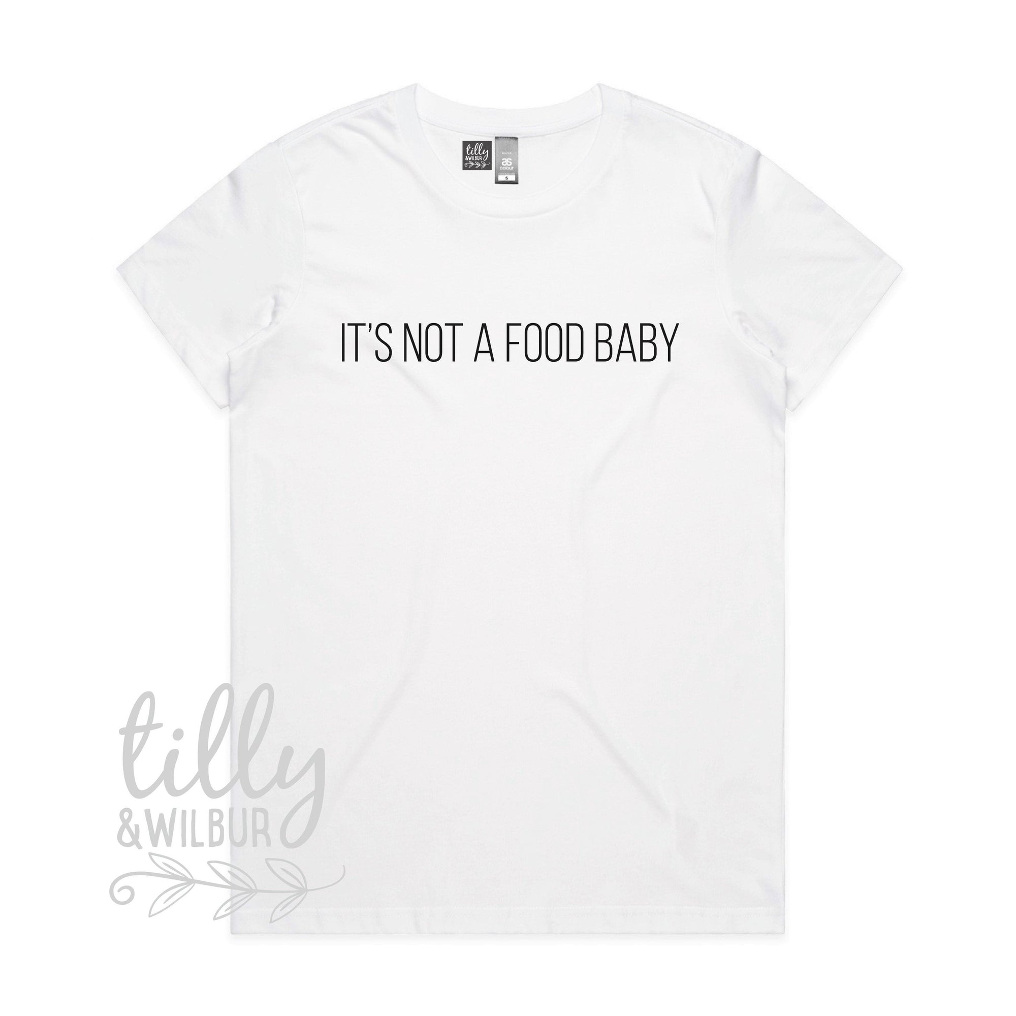 It&#39;s Not A Food Baby Women&#39;s T-Shirt, Pregnancy Announcement T-Shirt, Pregnancy T-Shirt, Pregnancy Announcement Tee, I&#39;m Pregnant, Preggers