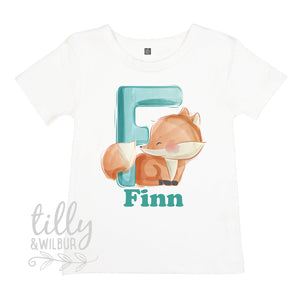 F Is For Fox Personalised T-Shirt For Boys, Personalised Gift For Boys, Personalised T-Shirt, Personalised Birthday Gift, Boys T-Shirt