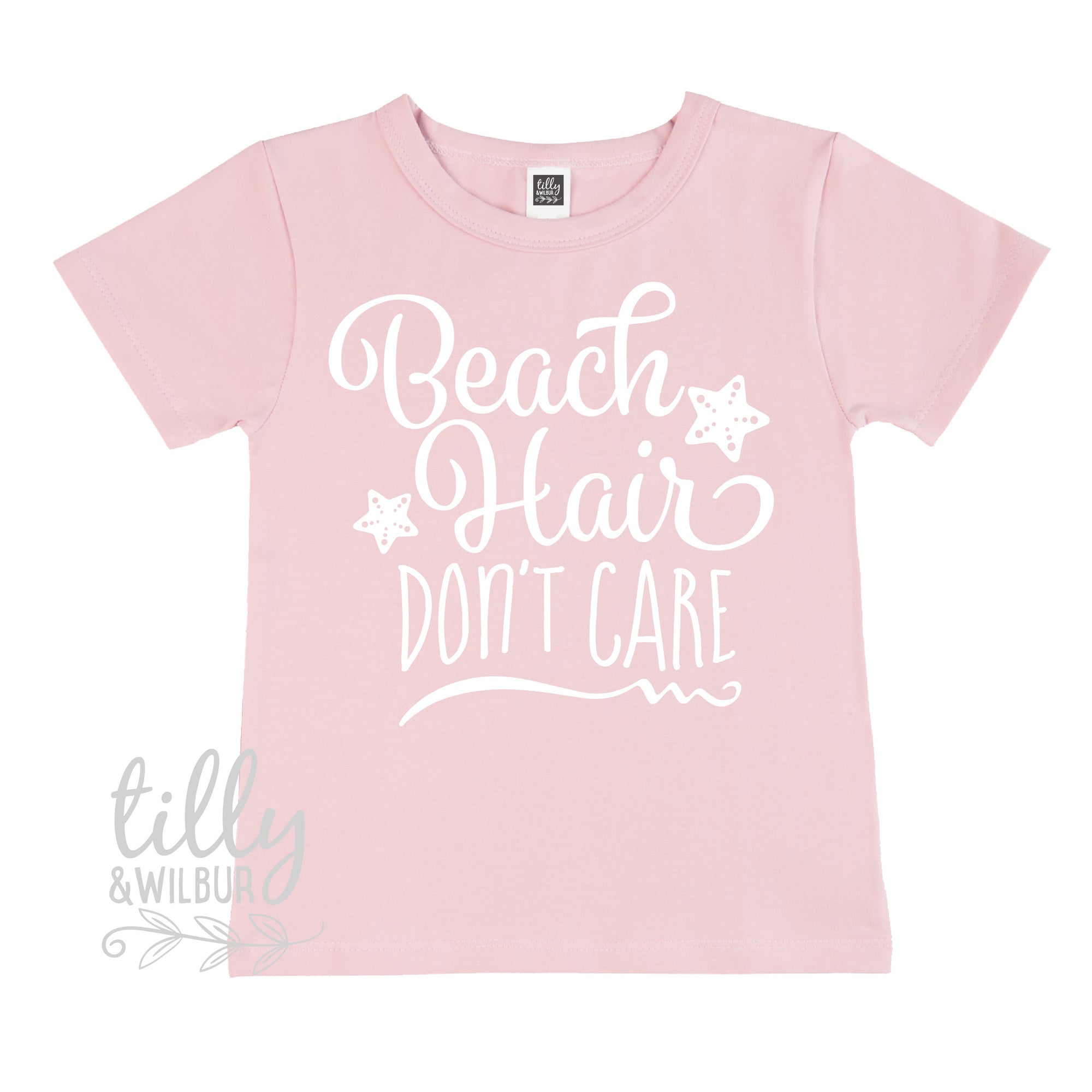 Beach Hair Don&#39;t Care Girls T-Shirt, Summer T-Shirt, Beach Holiday Shirt, Girls Tee, Girl Birthday, Holiday Gift, Mermaid Hair, Her Birthday