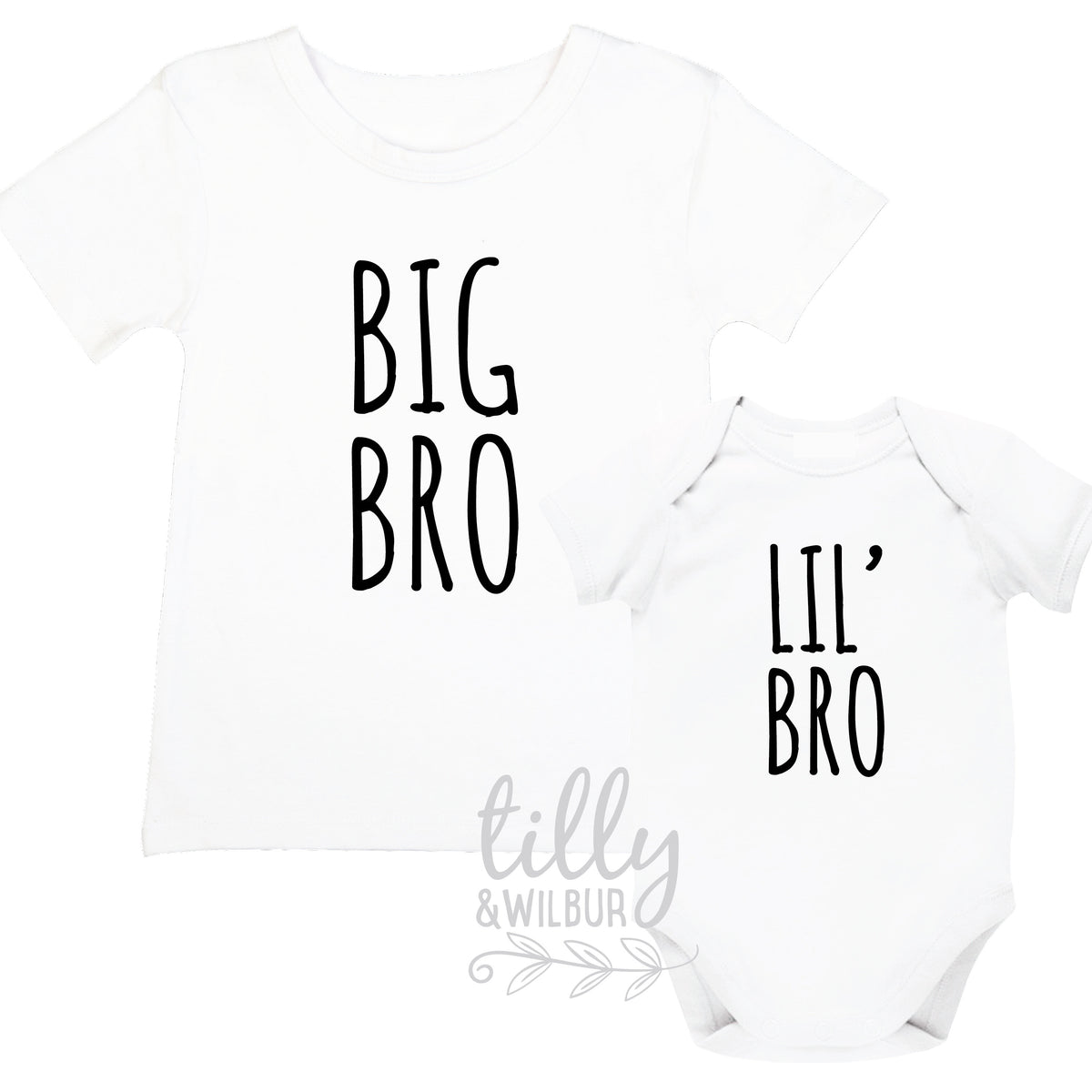 Big Bro Lil&amp;#39; Bro Set, Brother Set, Sibling Set, Brother Gift, Pregnancy Announcement, Newborn Gift, Big Brother Little Brother Matching Set