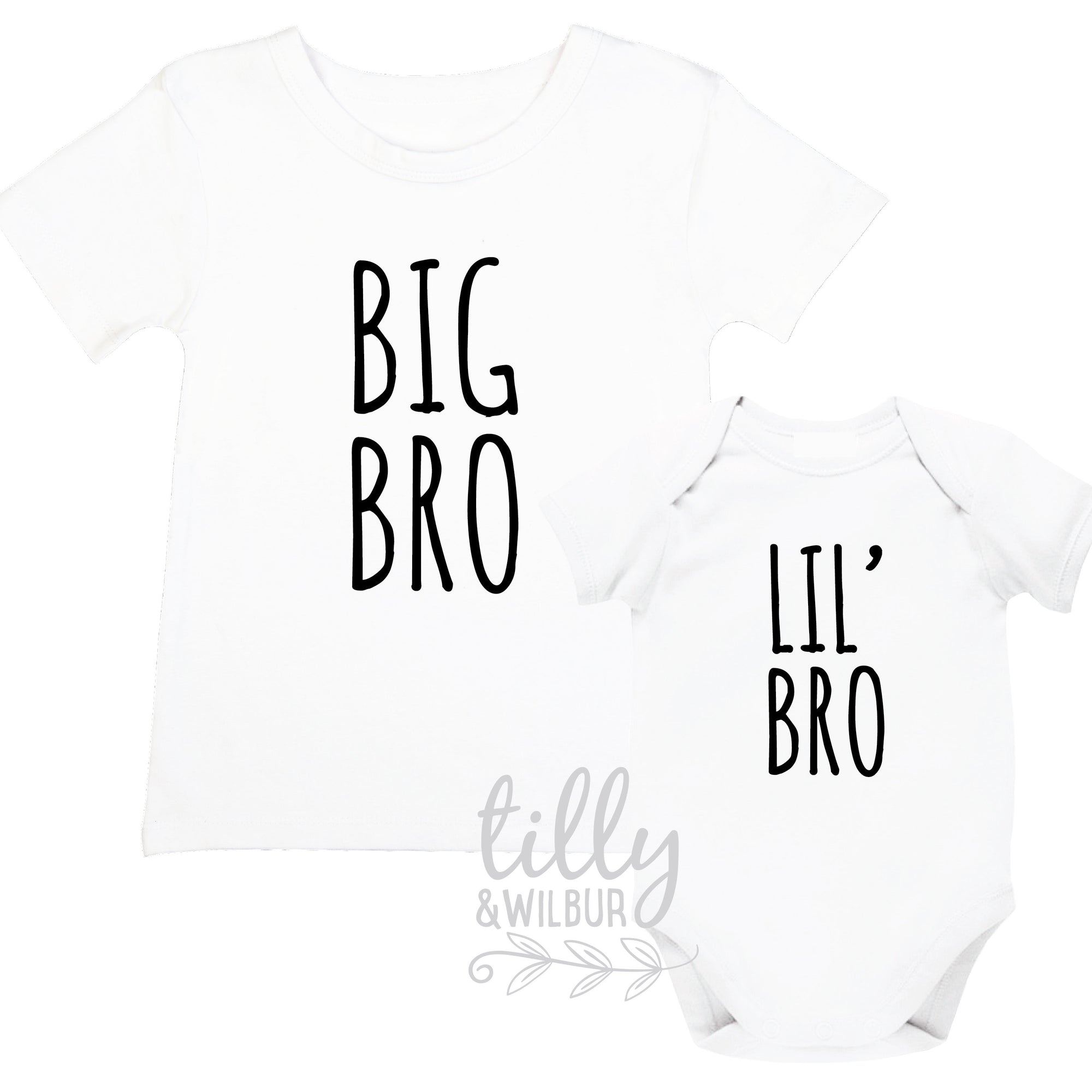 Big Bro Lil&#39; Bro Set, Brother Set, Sibling Set, Brother Gift, Pregnancy Announcement, Newborn Gift, Big Brother Little Brother Matching Set