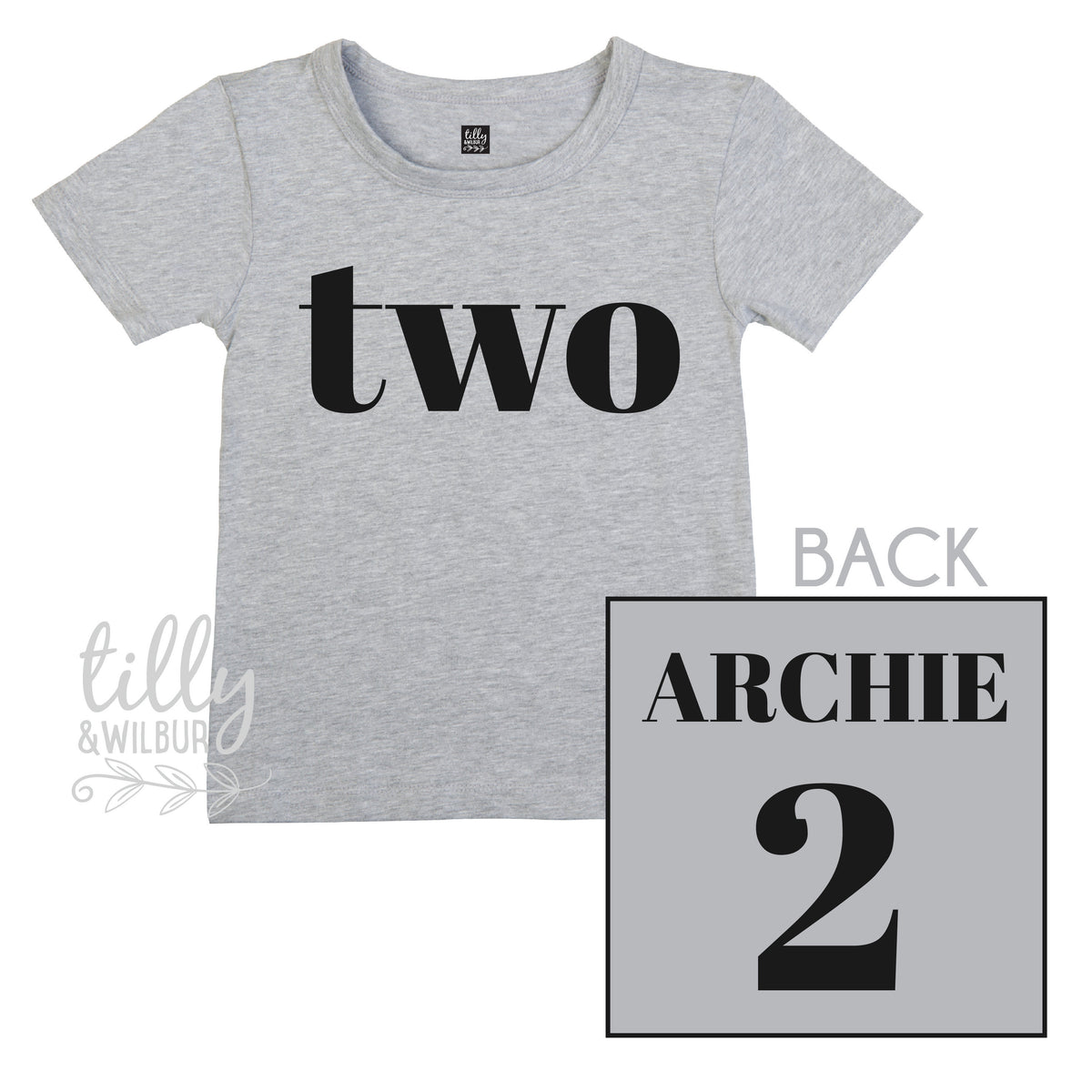 Two Personalised Boys 2nd Birthday T-Shirt, 2nd Birthday Gift, 2 Today Birthday Tee, Name And Number 2 On Back Of Shirt, Cake Smash Outfit,