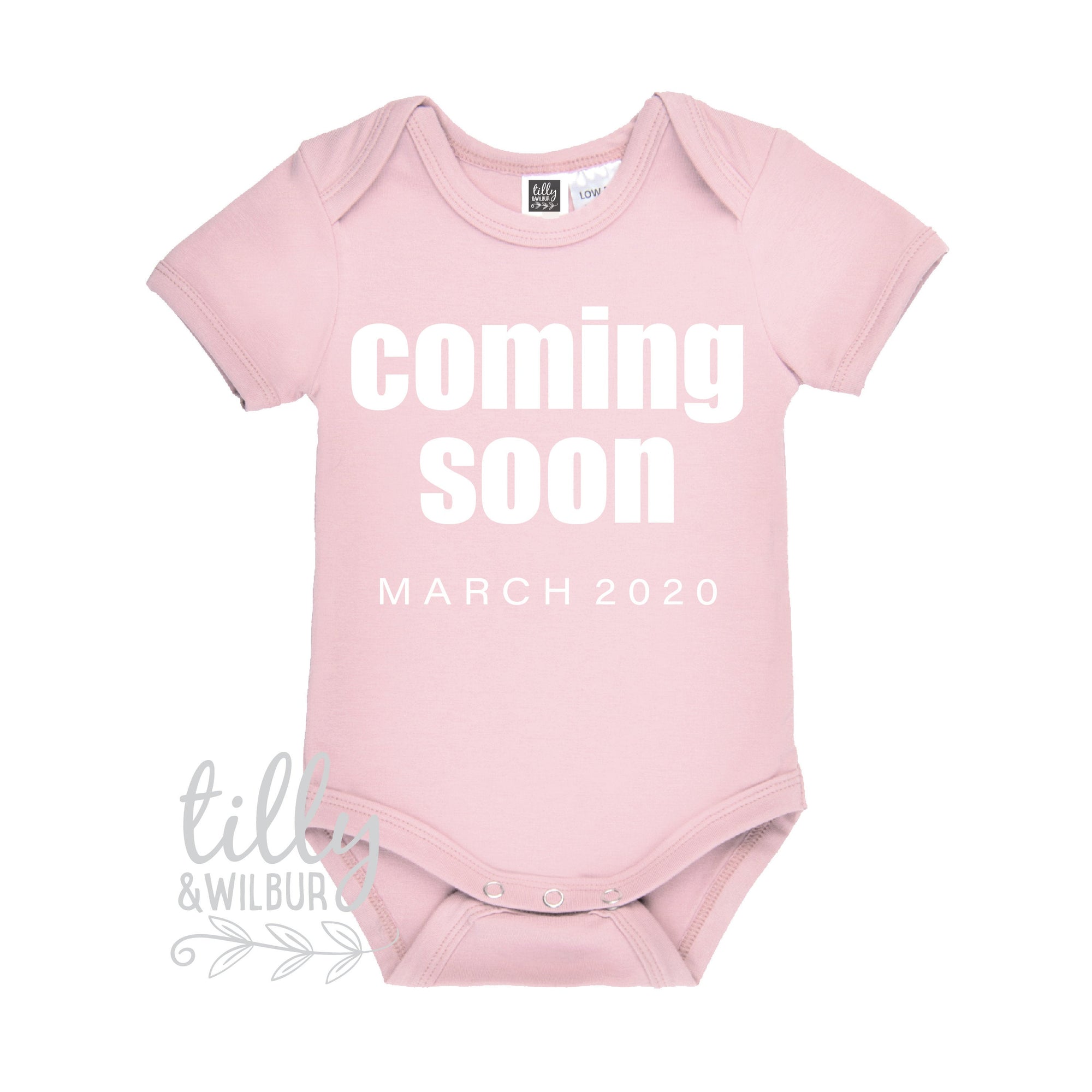 Coming Soon Pregnancy Announcement Baby Bodysuit, Coming Soon Bodysuit, Personalised Due Date Pregnancy Announcement Gift, Baby Shower Gift