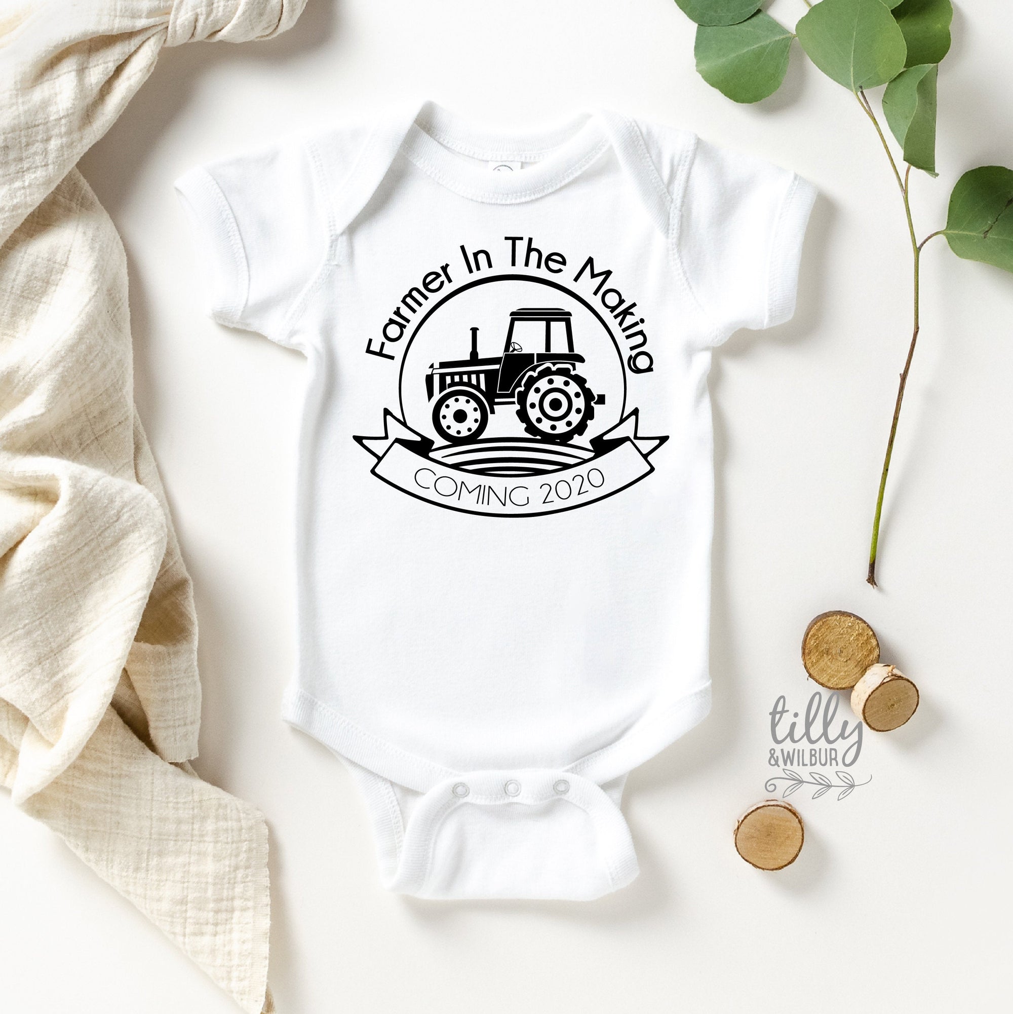 Farmer In The Making Baby Bodysuit, Pregnancy Announcement, Newborn Gift, Baby Shower Gift, Farmer Baby Gift, Cow Bodysuit, Farm Bodysuit