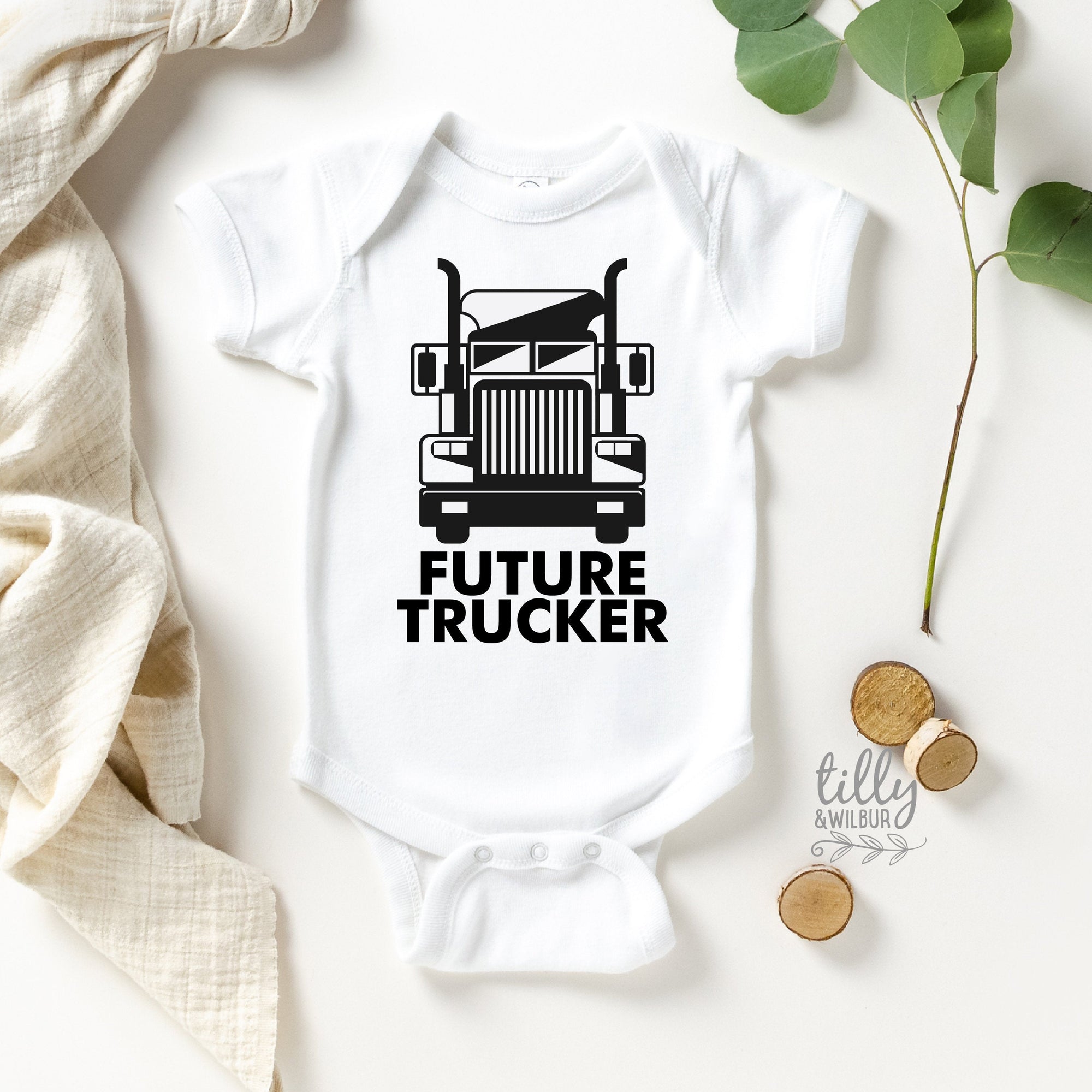 Future Trucker Kenworth Mack Pregnancy Announcement Baby Bodysuit, New Baby Announcement, Baby Shower, Mack Truck, Daddy Is A Truck Driver