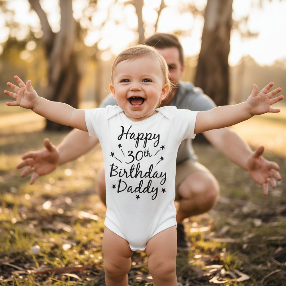 Happy 30th Birthday Daddy Baby Bodysuit, Happy Birthday, Dad's Birthday, Daddy's Birthday, Daddy Birthday Gift, Dad Birthday, Daddy Birthday