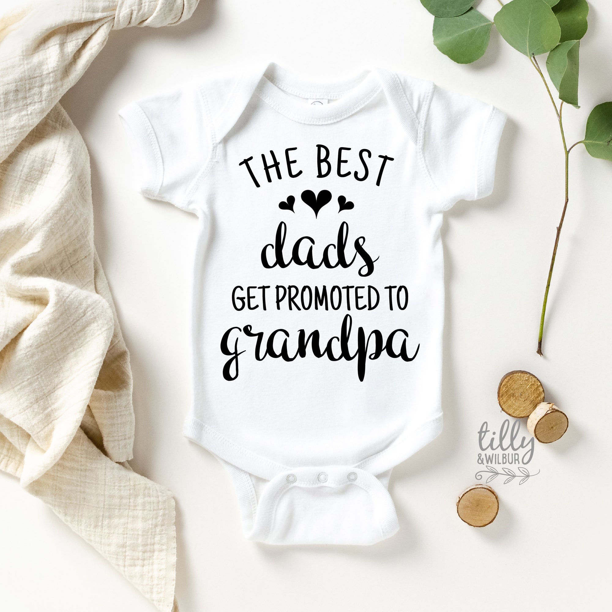 The Best Dads Get Promoted To Grandpa Baby Bodysuit, Grandparents Pregnancy Announcement, New Grandbaby Announcement, Grandpa, Grandad Gift