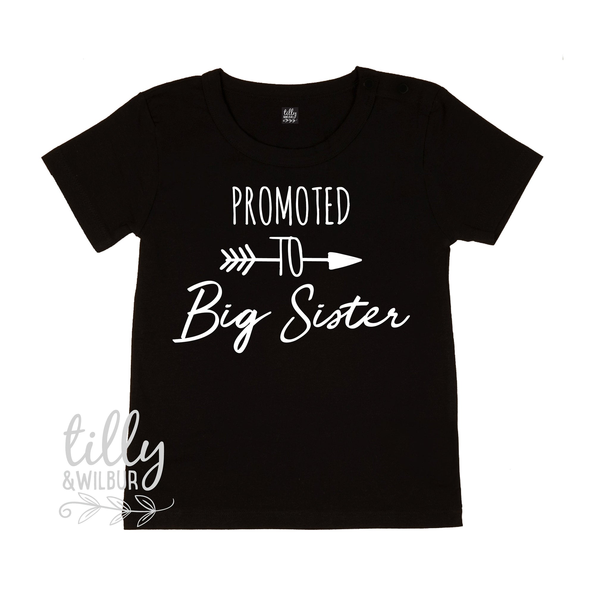 Promoted To Big Sister Personalised Pregnancy Announcement T-Shirt For Girls Aged 0-16, Big Sister Shirt, Big Sister Tee, Big Sis, Sister