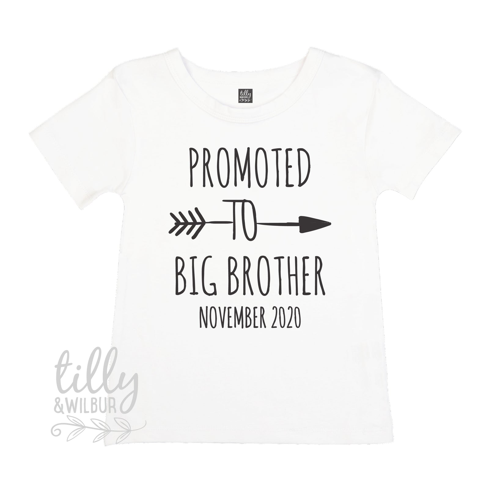 Promoted To Big Brother T-Shirt For Boys, Personalised Due Date, Big Brother Shirt, I'm Going To Be A Big Brother, Pregnancy Announcement