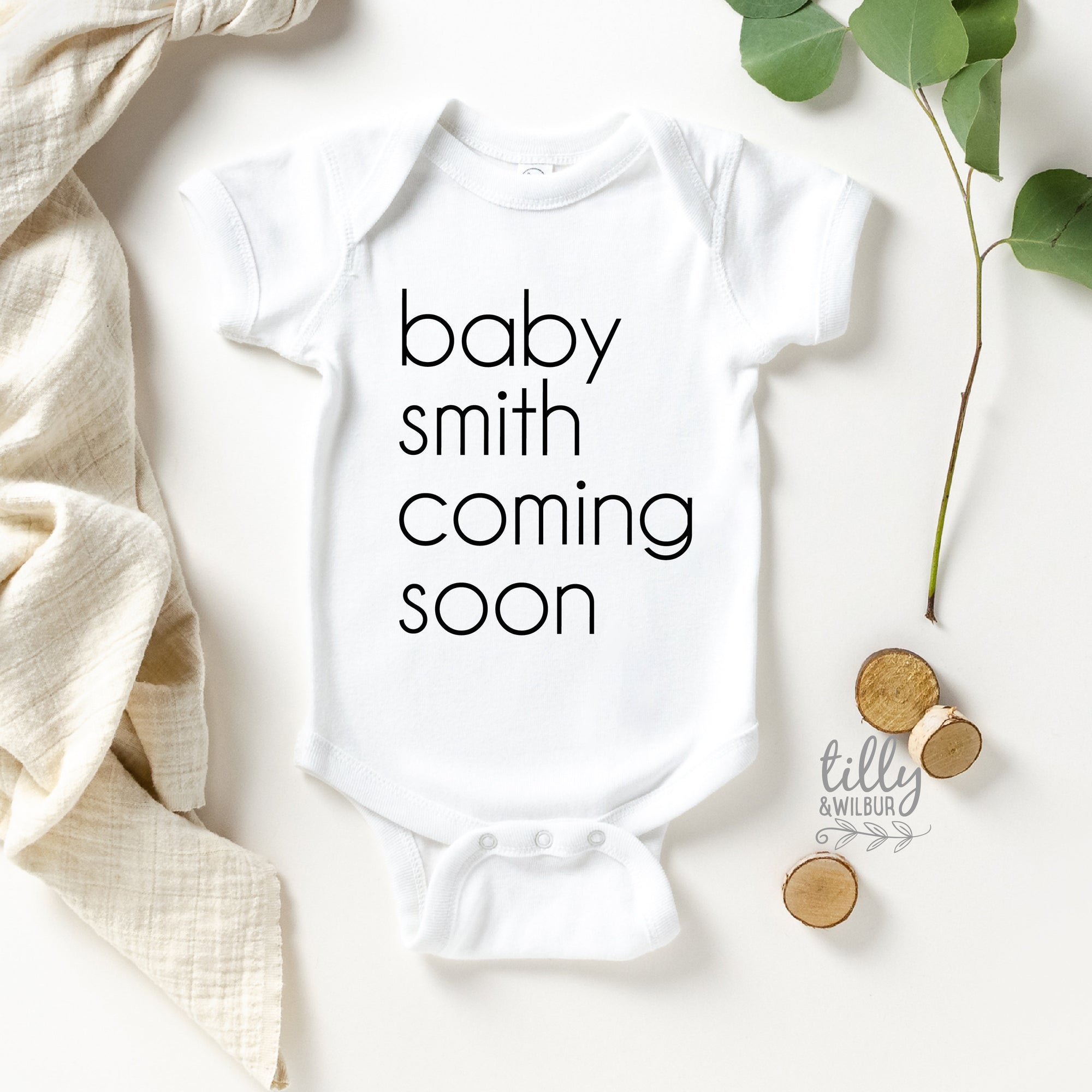 Personalised Baby Coming Soon Bodysuit, Personalised Pregnancy Announcement Bodysuit, Baby Arriving, Baby Coming Soon, Baby Shower Gift