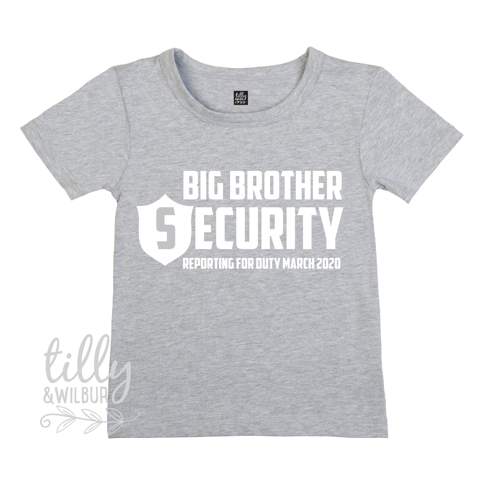 Big Brother Security Reporting For Duty, Personalised Date, Promoted To Big Brother, I'm Going To Be A Big Brother, Pregnancy Announcement