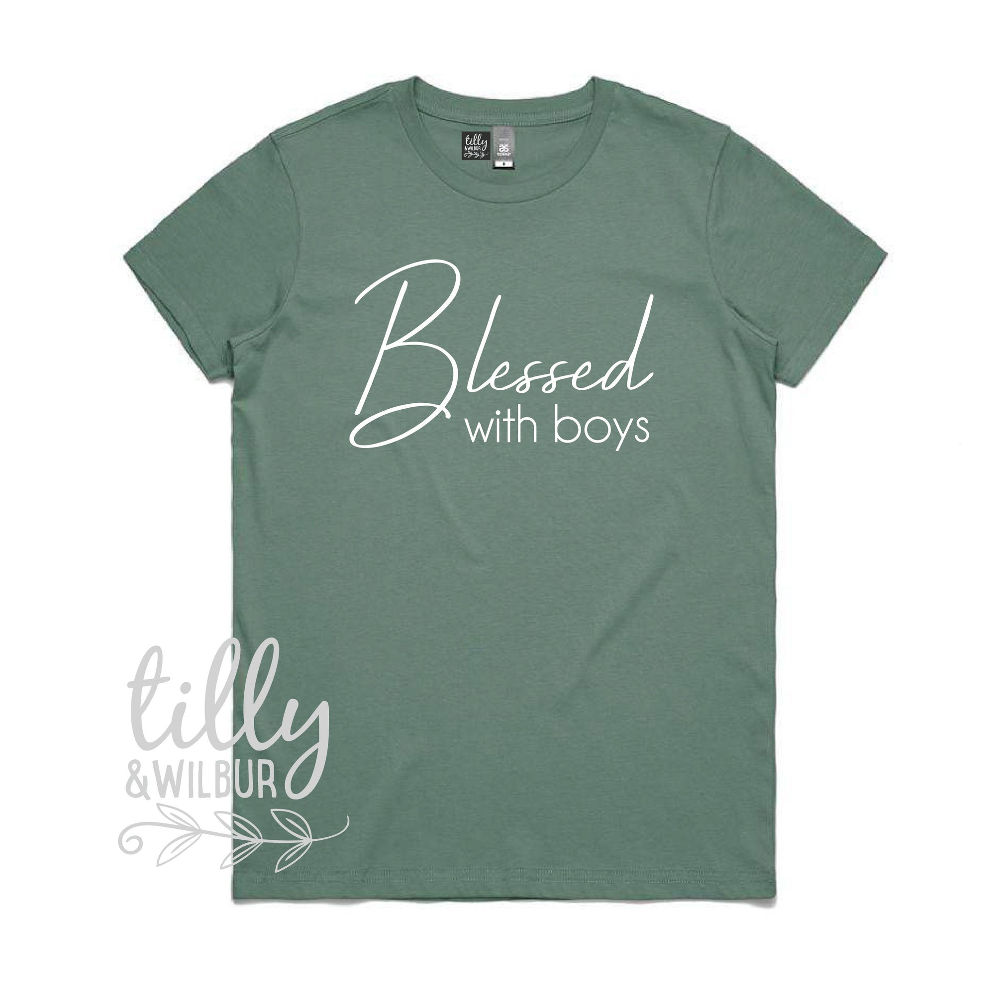 Blessed With Boys Women&#39;s T-Shirt, Mother&#39;s Day Gift, Mum Of Boys, Women&#39;s Clothing, I Love Mum, We Love Mum, Blessed With Boys Shirt, Mum
