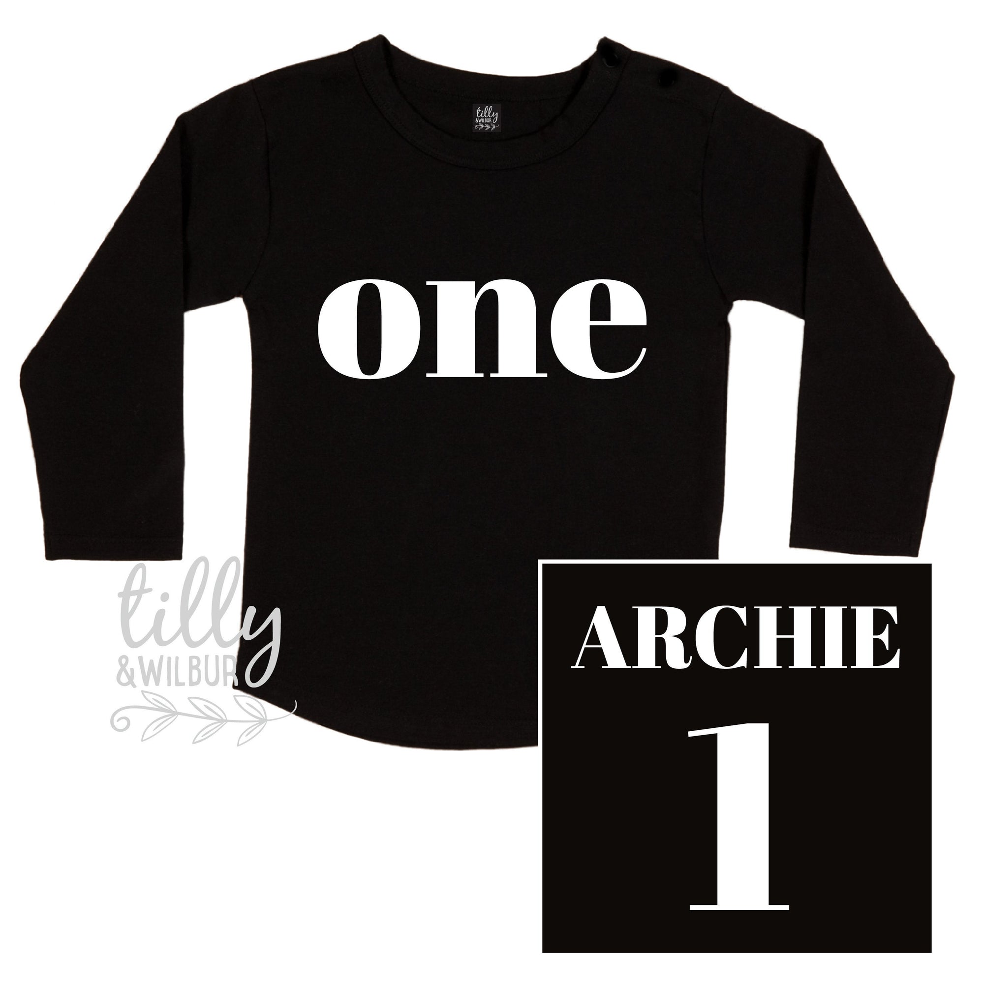 One Personalised Boys 1st Birthday T-Shirt, 1st Birthday Gift, First Birthday Tee, Name And Number 1 On Back Of Shirt, Cake Smash Outfit,