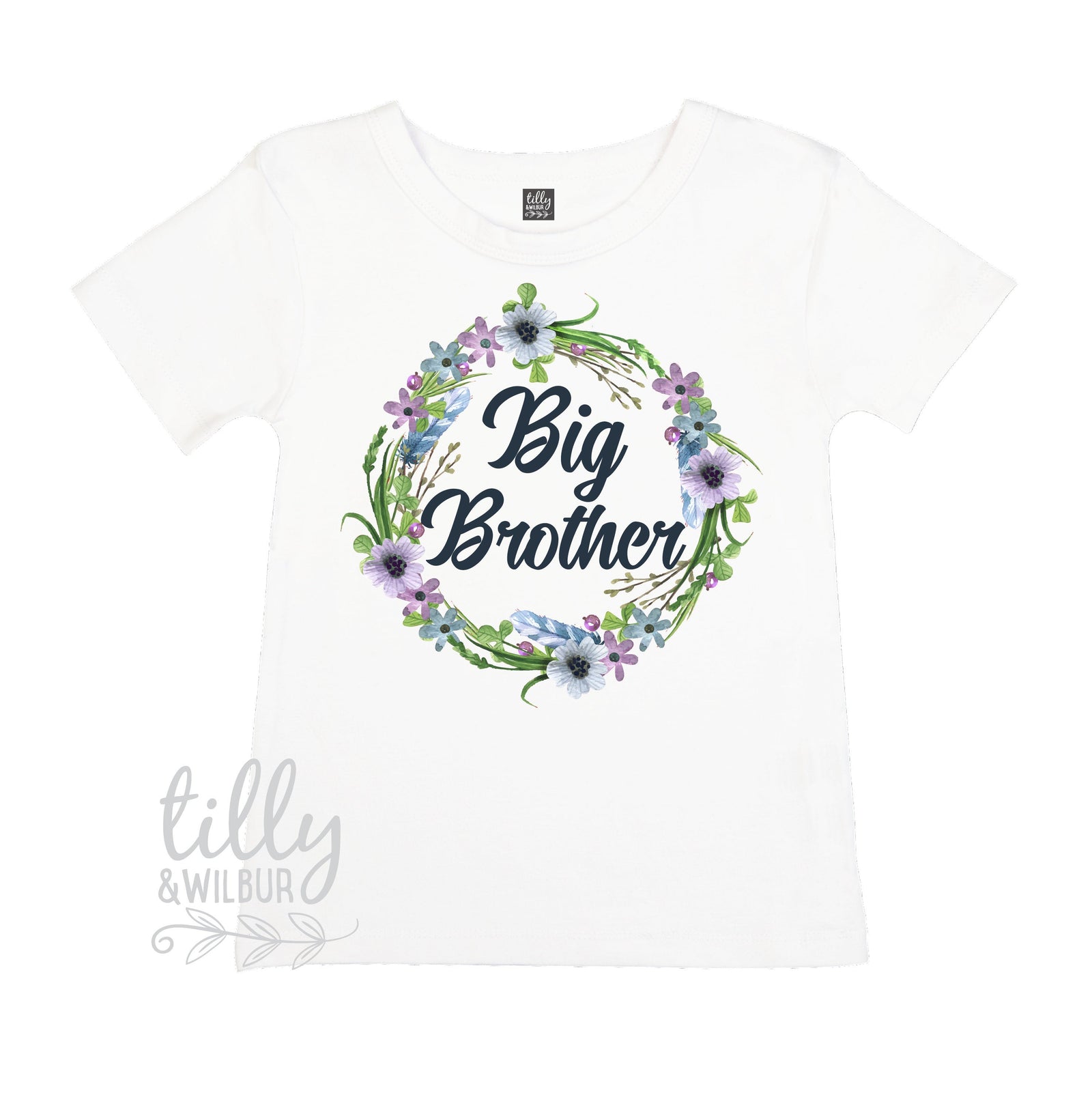 I'm Going To Be A Big Brother T-Shirt For Boys, Pregnancy Announcement Shirt, Personalised Pregnancy Announcement, Floral Big Brother Design