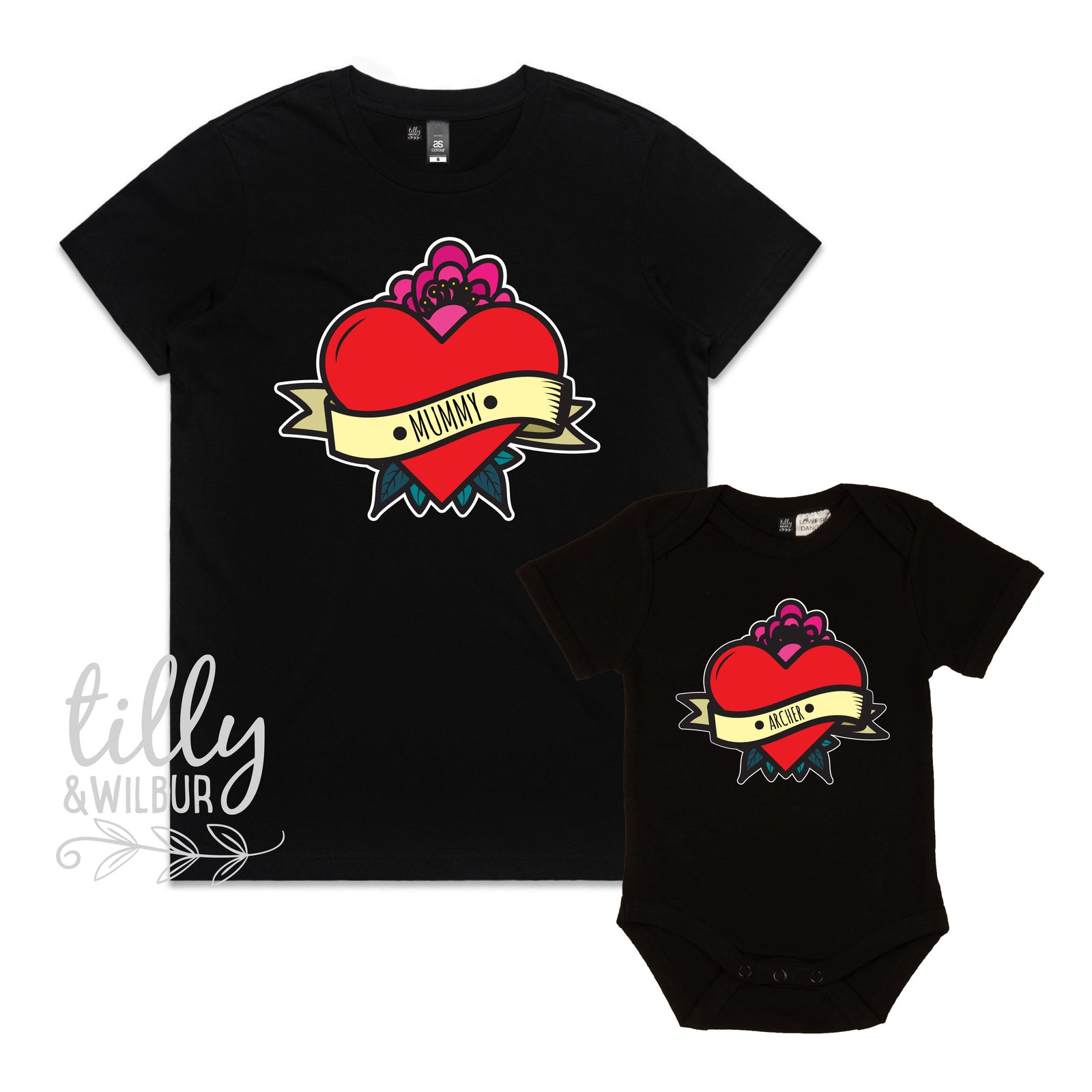 Personalised Tattoo Mother&#39;s Day Matching Set For Mother And Son, First Mother&#39;s Day, Personalised Mummy And Son Matching Set, Mother&#39;s Day