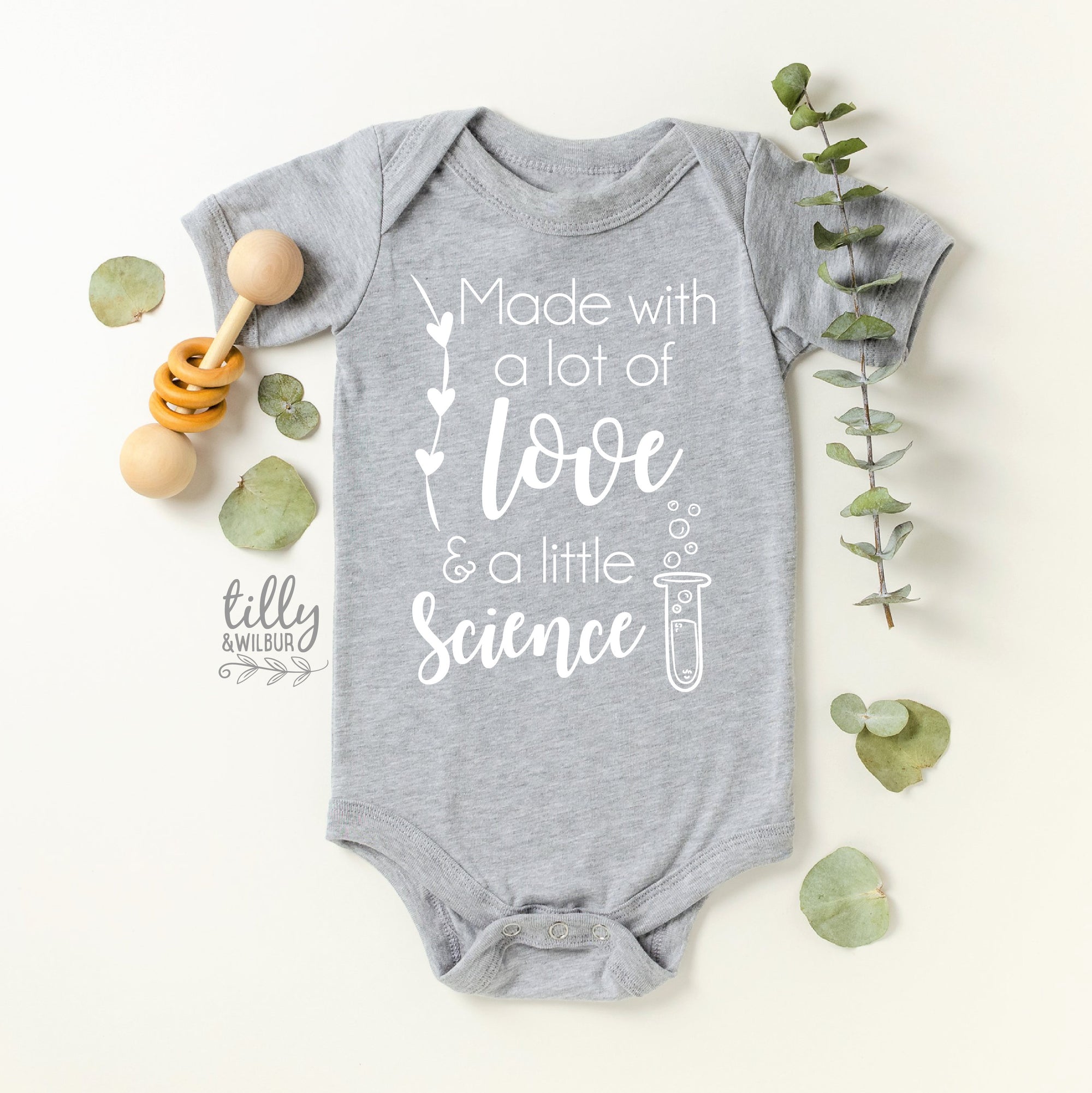 Made With A Lot Of Love And A Little Science Baby Bodysuit, Pregnancy Announcement, IVF Baby, We&#39;re Having A Baby, Worth The Wait, Newborn