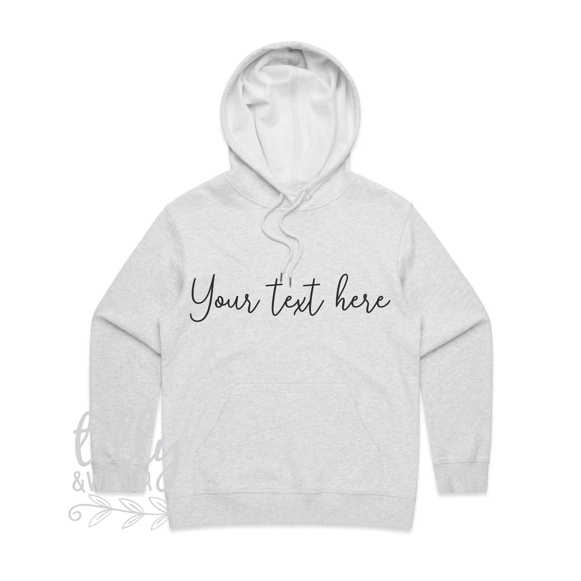 Your Text Here Women&#39;s Hoodie, White Marle, Design Your Own Hoodie, Custom Text Here Jumper, Custom Women&#39;s Hoodie, Custom Personalised Crew