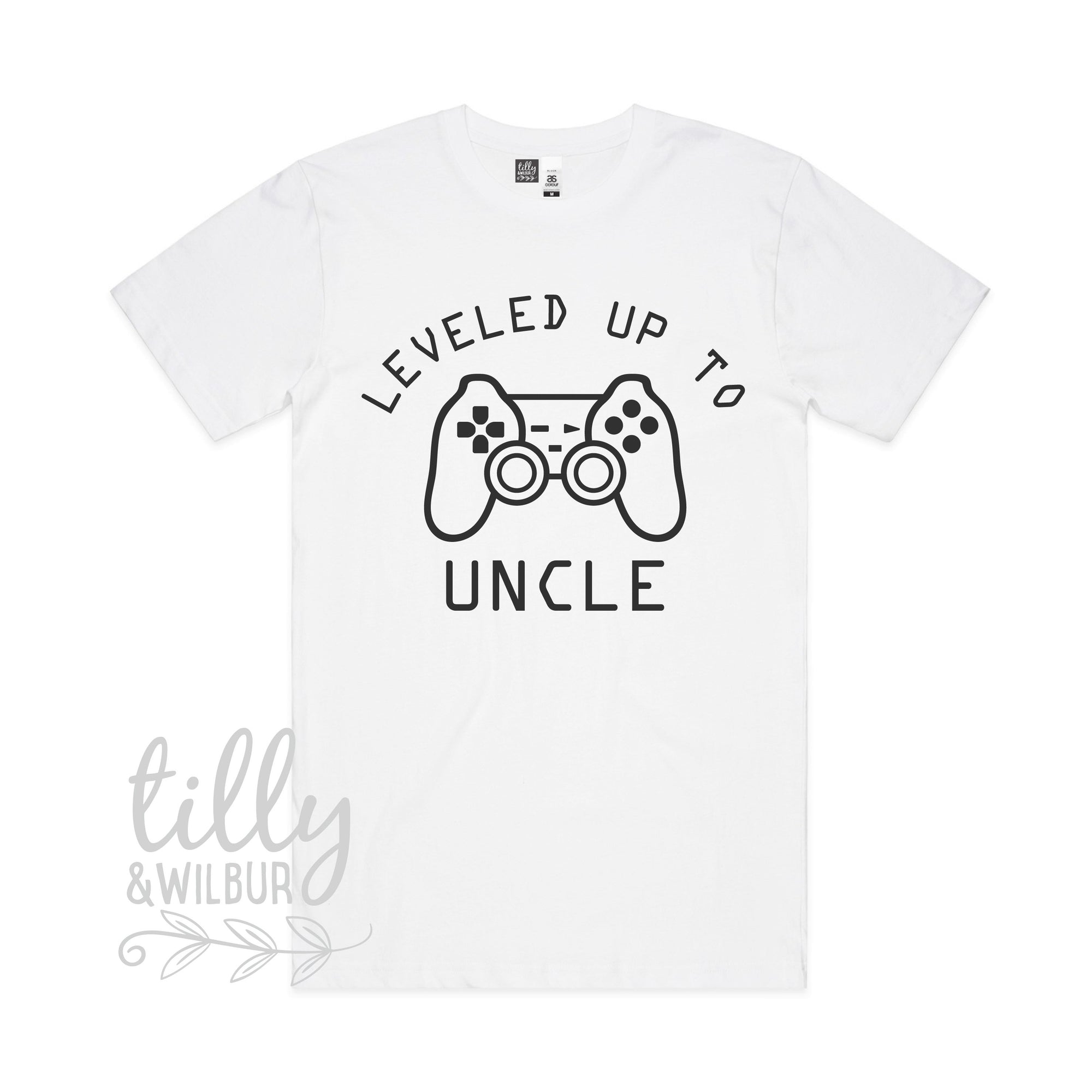 Leveled Up To Uncle Men&#39;s T-Shirt, Pregnancy Announcement T-Shirt, Gamer Pregnancy Announcement, New Uncle Gift, Niece Nephew Gift, Gaming