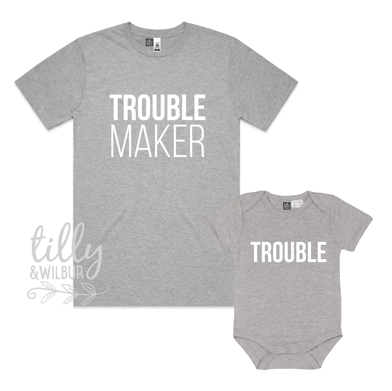 Trouble Maker, Trouble Father Son, Daddy Daughter Matching Shirts, Matching Dad And Baby, Father's Day Gift, Newborn Gift, New Dad T-Shirt