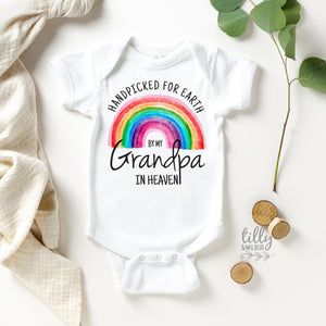 Handpicked For Earth By My Grandpa In Heaven Baby Bodysuit, Handpicked For Earth, Grandpa In Heaven, Pregnancy Announcement, Baby Shower