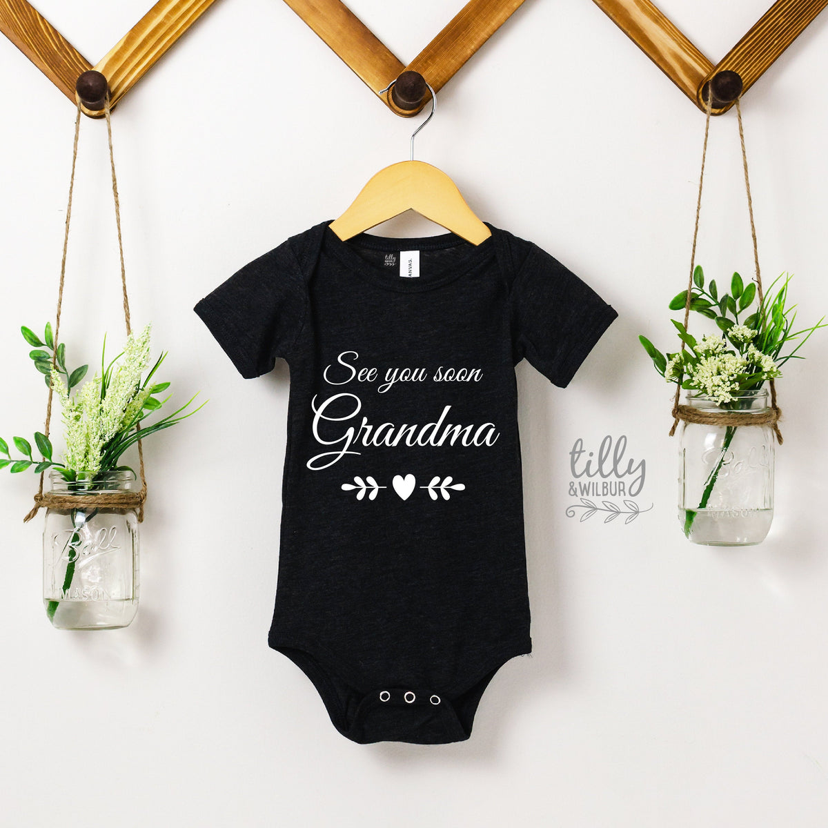 See You Soon Grandma Baby Bodysuit, Hello Grandma &amp; Grandpa Bodysuit, Pregnancy Announcement To Grandparents, First Grandbaby, Nanna, Nan